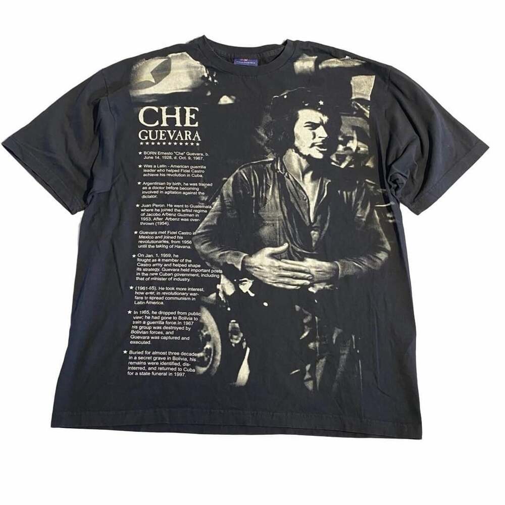 Vintage Che Guevara Graphic T-Shirt Black All Over Print